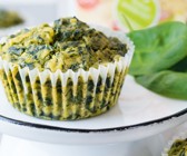 Cheesy Kichererbsen-Spinat Muffins