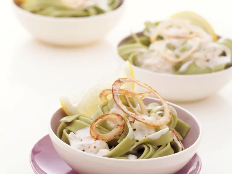 Tagliatelle mit Zwiebel-Sahne-Sauce