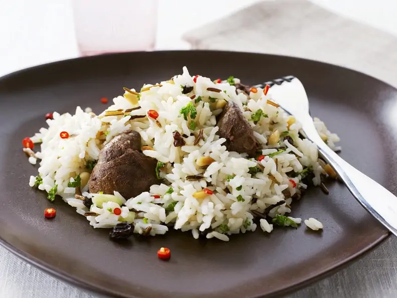 Reis mit Hähnchen