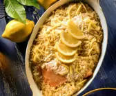 Sauerkrautgratin mit Lachs