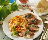 Paprikarisotto mit Saltimbocca
