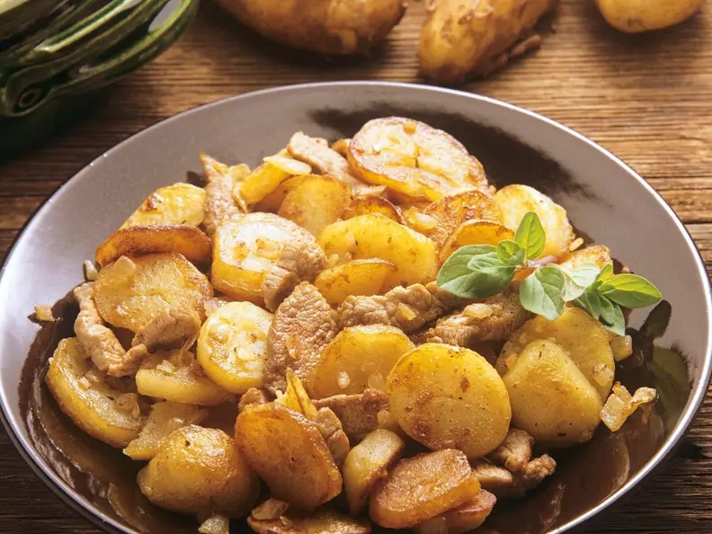 Bratkartoffel mit Kalbfleisch