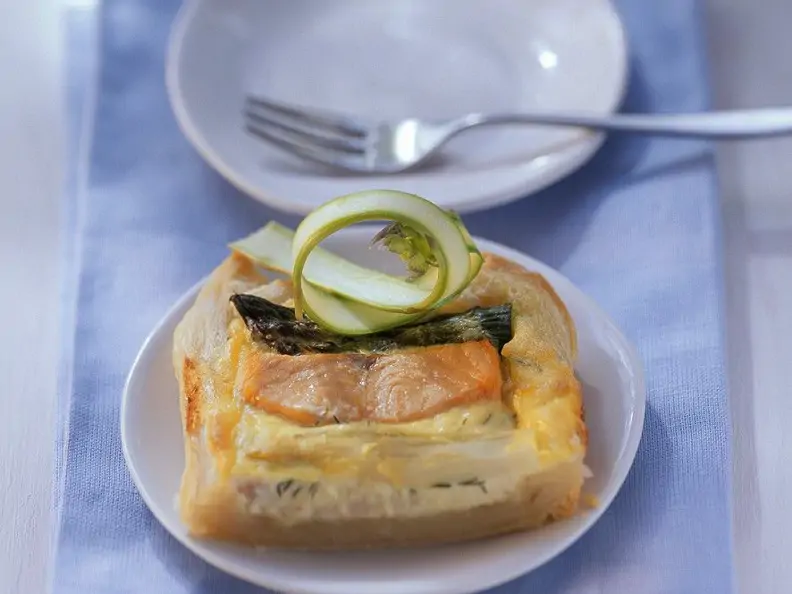 Spargeltarte mit Lachs