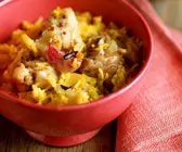 Safranreis mit Hähnchen