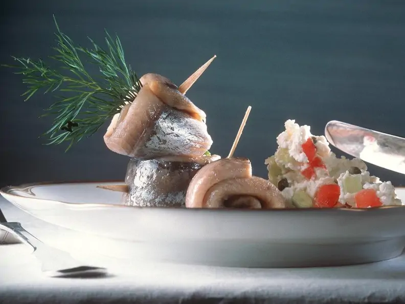 Matjes mit Gemüsecreme