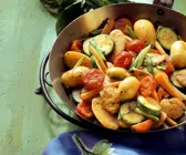 Hähnchenpfanne mit Gemüse und Kartoffeln