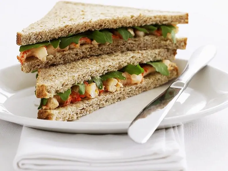 Sandwich mit Flusskrebsen