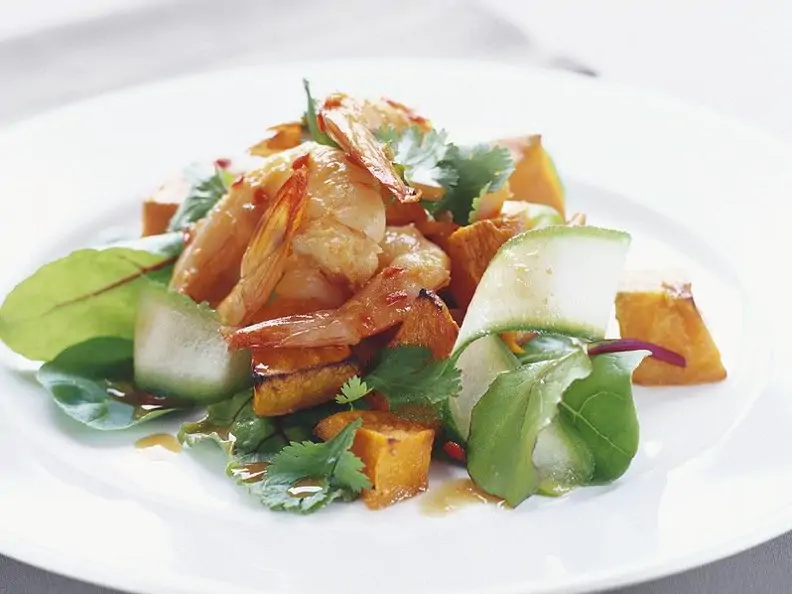 Kürbis-Garnelensalat