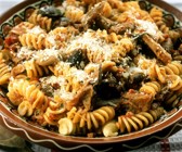 Nudeln mit Schinken und Steinpilzen