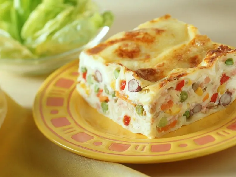Nudelauflauf mit Bechamel