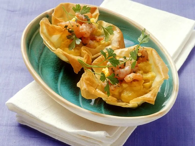 Teigkörbchen mit Rührei