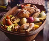 Hähnchen mit Gemüse aus dem Römertopf