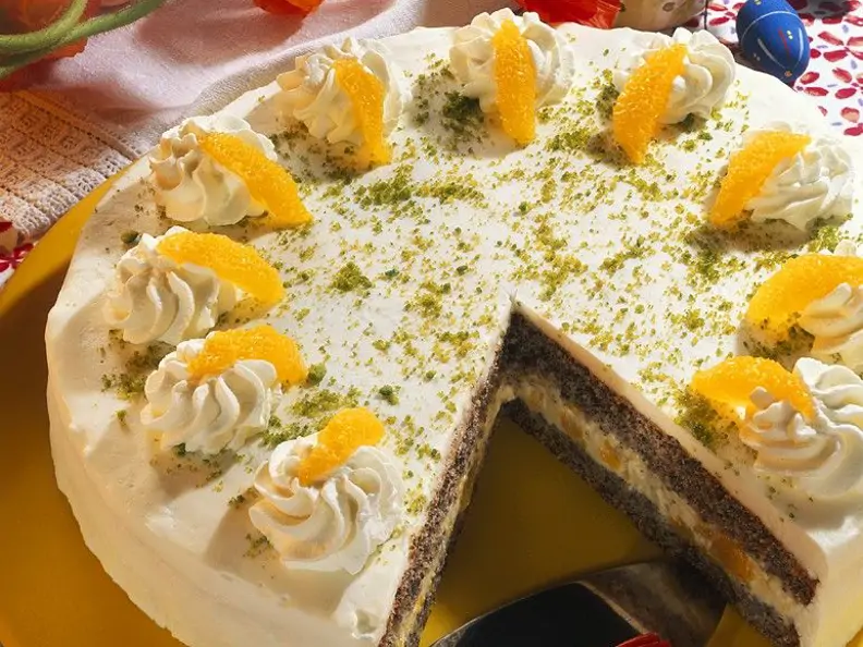Mohntorte mit Orangen