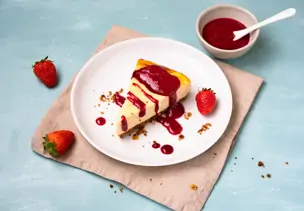 Cheesecake mit Beerensauce