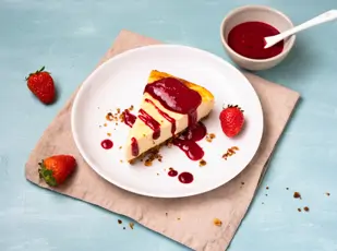 Cheesecake mit Beerensauce