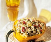 Kürbis mit Reisfüllung
