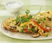 Spätzle-Omelett mit Gemüse