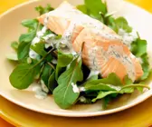Lachs auf Rucola