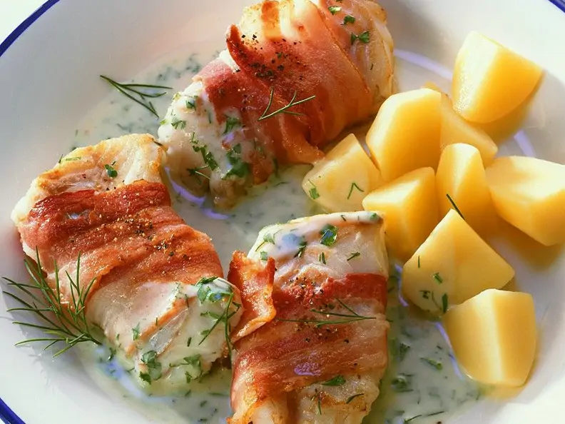 Fischfilet im Speckmantel