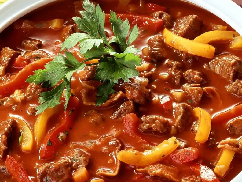 Rindergulasch mit Paprika