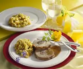 Kalbsbraten mit Risotto