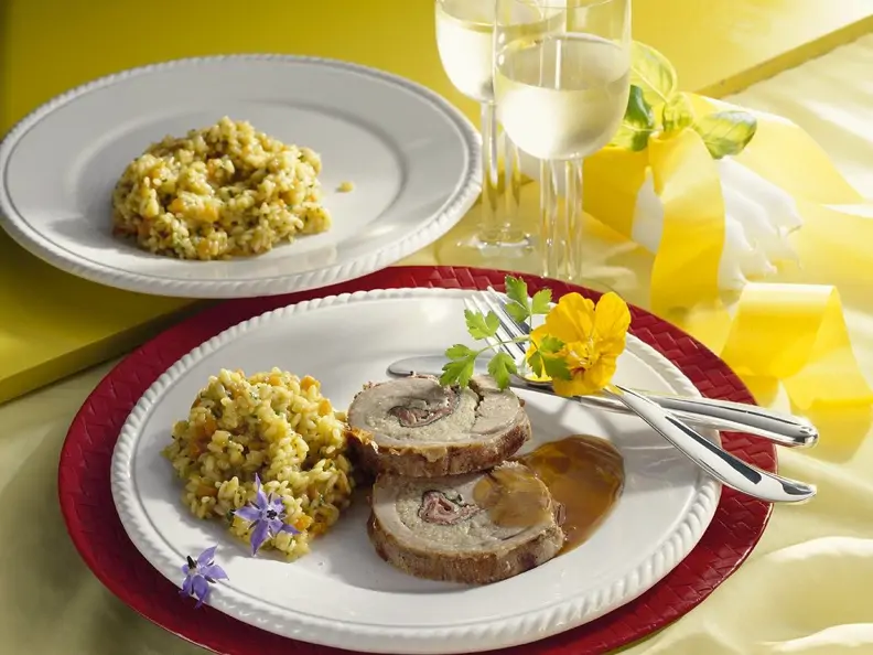 Kalbsbraten mit Risotto