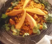 Linsen mit Papaya
