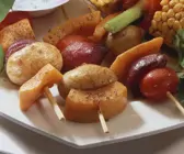 Kürbisspieße mit Kartoffeln