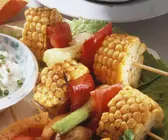 Mais-Paprika-Spieße