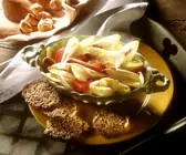 Chicoréesalat mit Linsenbratlingen