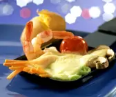 Gemüseraclette mit Garnelen
