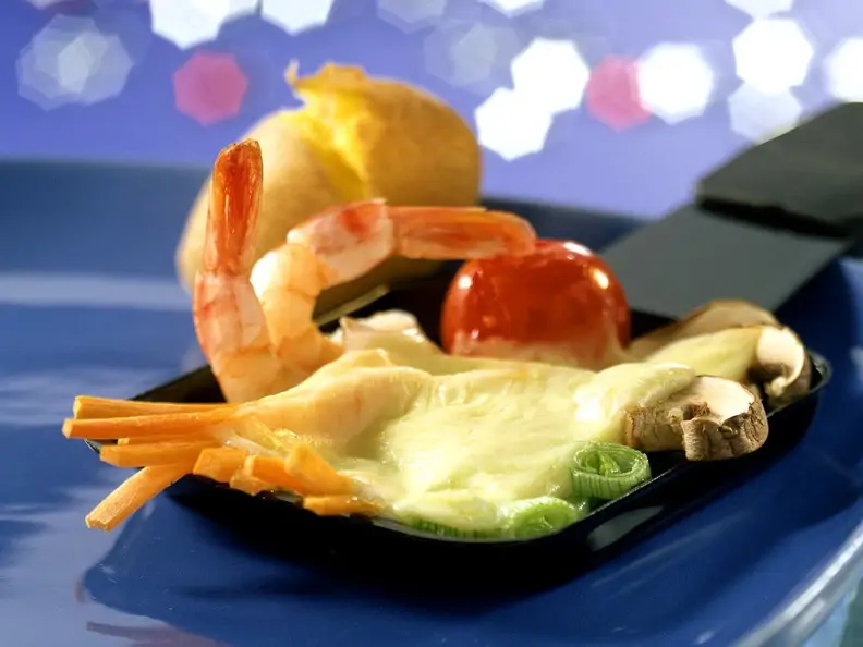 Gemüseraclette mit Garnelen