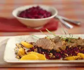 Rehrückenfilet mit Rotkohl