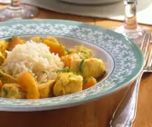 Fruchtiges Puten-Kürbiscurry