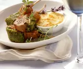 Lamm mit Kräuterkruste und Gratin