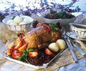 Gänsebraten mit Beilagen