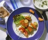 Fischstäbchen-Gemüsespieße