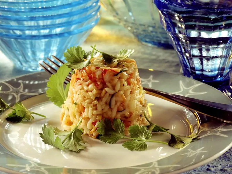 Gemüsereis mit Krebsfleisch