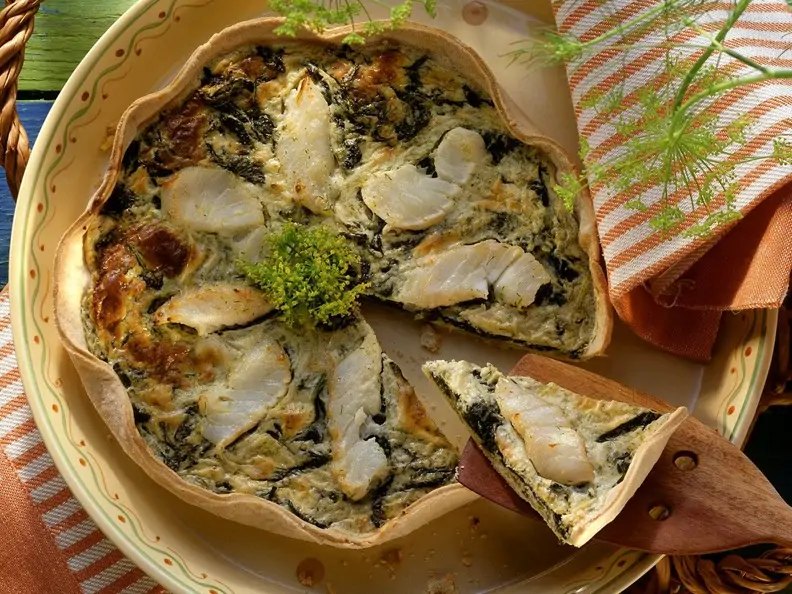 Quiche mit Kabeljau