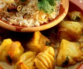 Fischcurry mit Reis