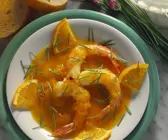 Garnelen mit Orangensauce