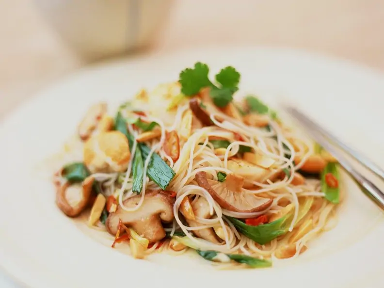 Reisnudeln mit Shiitake