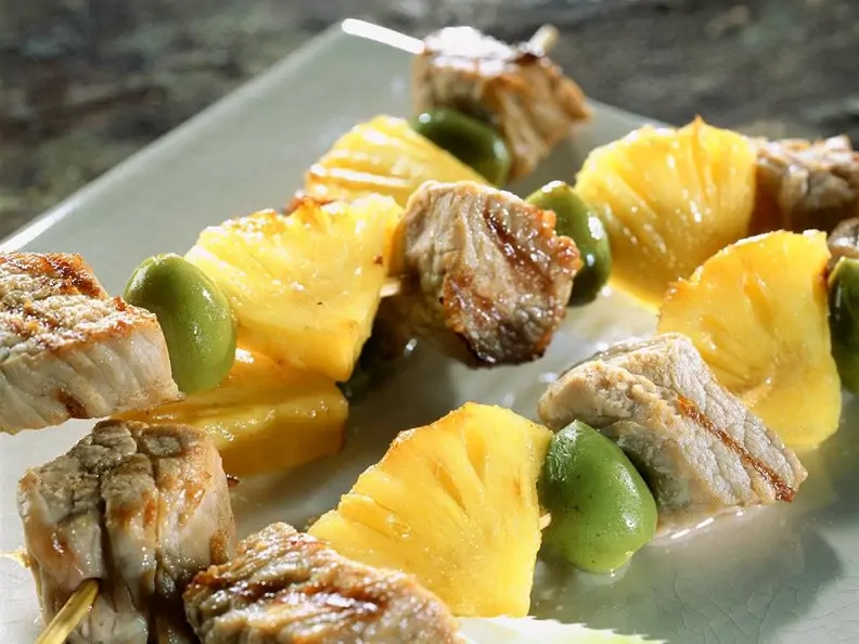 Kalbsspieße mit Ananas vom Grill