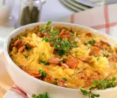 Nudelauflauf mit Schinkenspeck