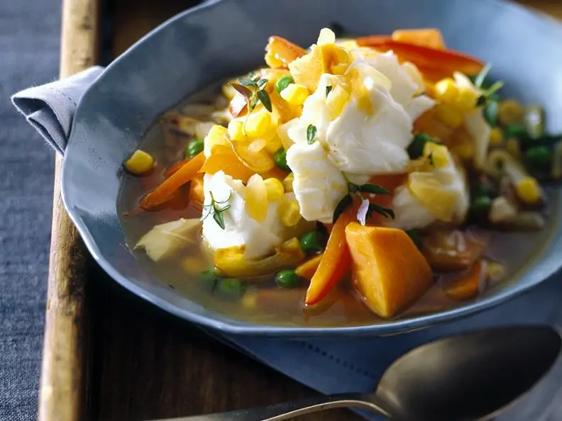 Gemüseeintopf mit Fisch