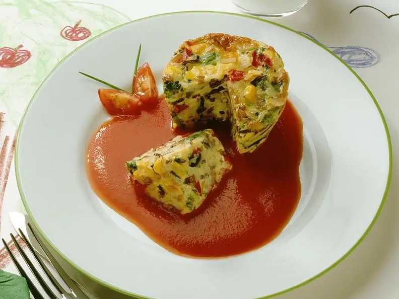 Reisflan mit Gemüse