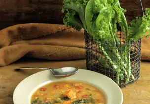 Kürbissuppe mit Grünkohl