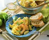 Limetten-Spaghetti mit Shrimps