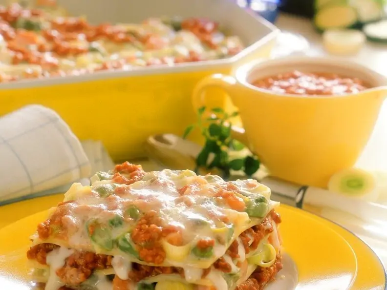 Gemüselasagne mit Erbsen