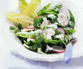 Romanasalat mit Roquefortdressing